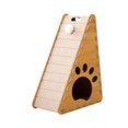thumbnail image 3 of Almohadilla triangular para rascar gatos, con pelota de juguete de felpa, cama de salón, juguetes para gatos, para gatos de interior que juegan con ga Camello, 3 of 8