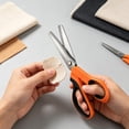 thumbnail image 4 of Cyenie Pinking Shears Stainless Steel, Scalloped Wavy Decorative Scissors for Crafts and Sewing, Comfort Grip Shears for Fabric Paper DIY (Orange Black Rounded), 4 of 5