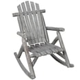 thumbnail image 5 of Light Gray Wooden Rocking Chair - Ergonomic Patio Rocker for Yard, Porch & Garden - Durable Fir Wood Outdoor Seating with Smooth Finish - Supports 330lbs, 5 of 14