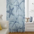 thumbnail image 6 of Navy Blue Starfish Sheer Curtains 54 Inches Long, Coastal Ocean Summer Sea Nautical Light Filering Curtains, Breathable Simi Curtain Privacy Drapes for Kitchen Bathroom Small Window Treatment, 6 of 9
