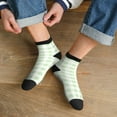 thumbnail image 3 of Fuzoiu Green Checkboard Print Adult Socks, Crew Moisture-wicking Socks, Unisex Cushion Crew Socks,Casual Sports Ankle Socks, 3 of 7