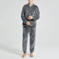 thumbnail image 2 of successthop Pajamas for Men Sets Flannel Fleece Long Sleeve Button Down Tops with Pants Winter Solid Loungewear, 2 of 9
