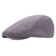 thumbnail image 3 of Lispipm Mens Beret Retro Newsboy Cabbie Flat Cap Soft Stretch Fit Men Hats for Outdoor Warmth and Sun Shading Grey, 3 of 6