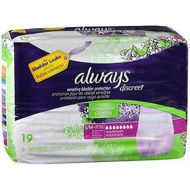 Always Discreet Underwear Maximum Absorbency Size Small/Medium 3pks