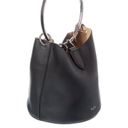 ALAÏA Ring Medium Leather Bucket Bag, Black