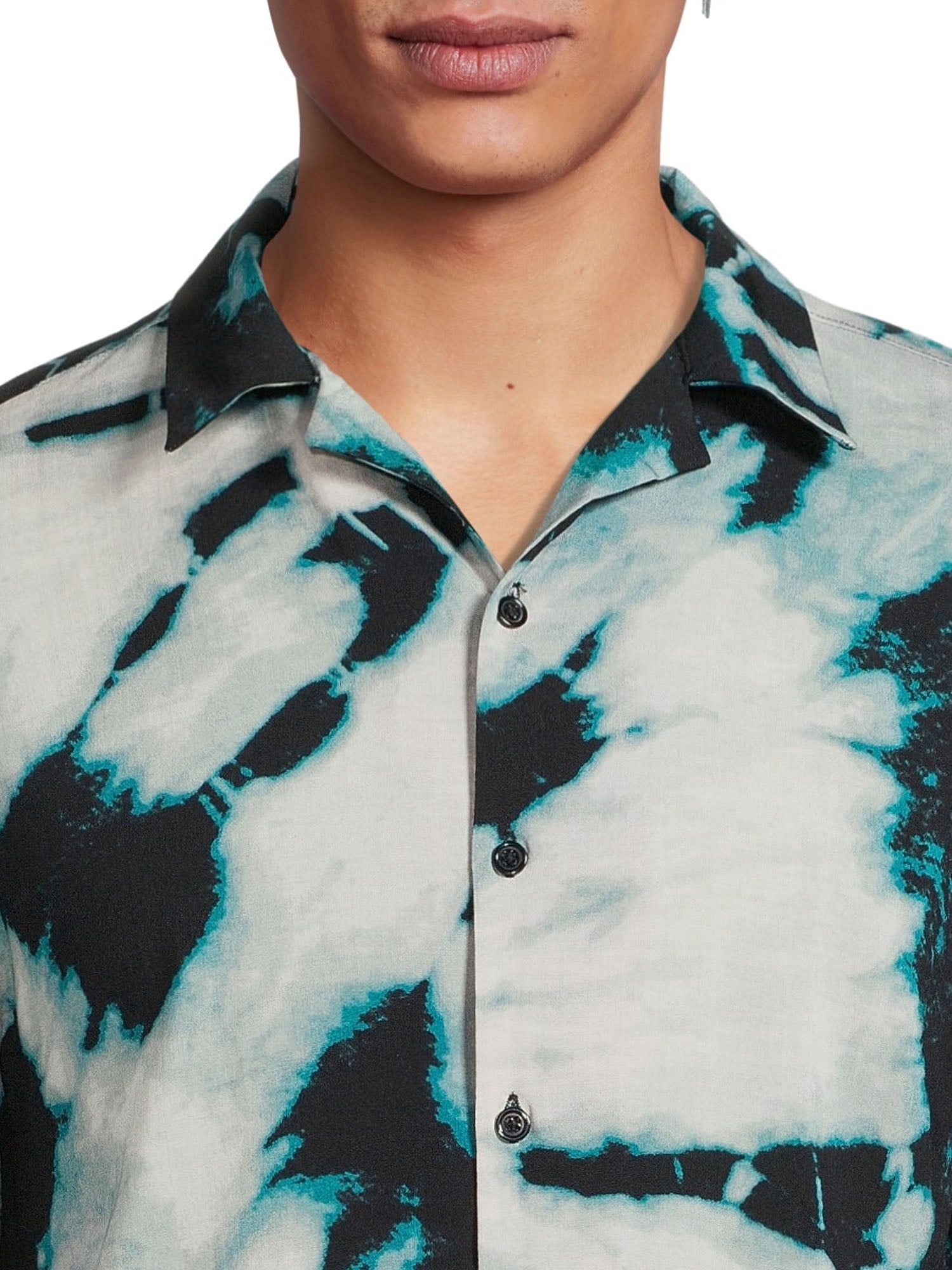 No Boundaries Men's and Big Men's Printed Shirt with Short Sleeves