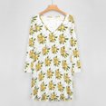 thumbnail image 4 of Fresh Fruit Lemons Long Sleeve Dresses For Women Vintage Elegant Party Dress Oversized V-neck Dress S-8XL, 4 of 7