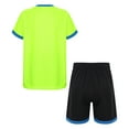 thumbnail image 2 of Lejafay Kids Boys Football Uniform Basketball Training Outfit Quick-Drying Short Sleeve Soccer Jersey Fluorescent Green 4XS, 2 of 7