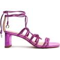 thumbnail image 2 of Schutz Lunah Mid Bright Violet Strappy Lace Up Open Toe Mid Block Heel Sandals (Bright Violet, 7.5), 2 of 6