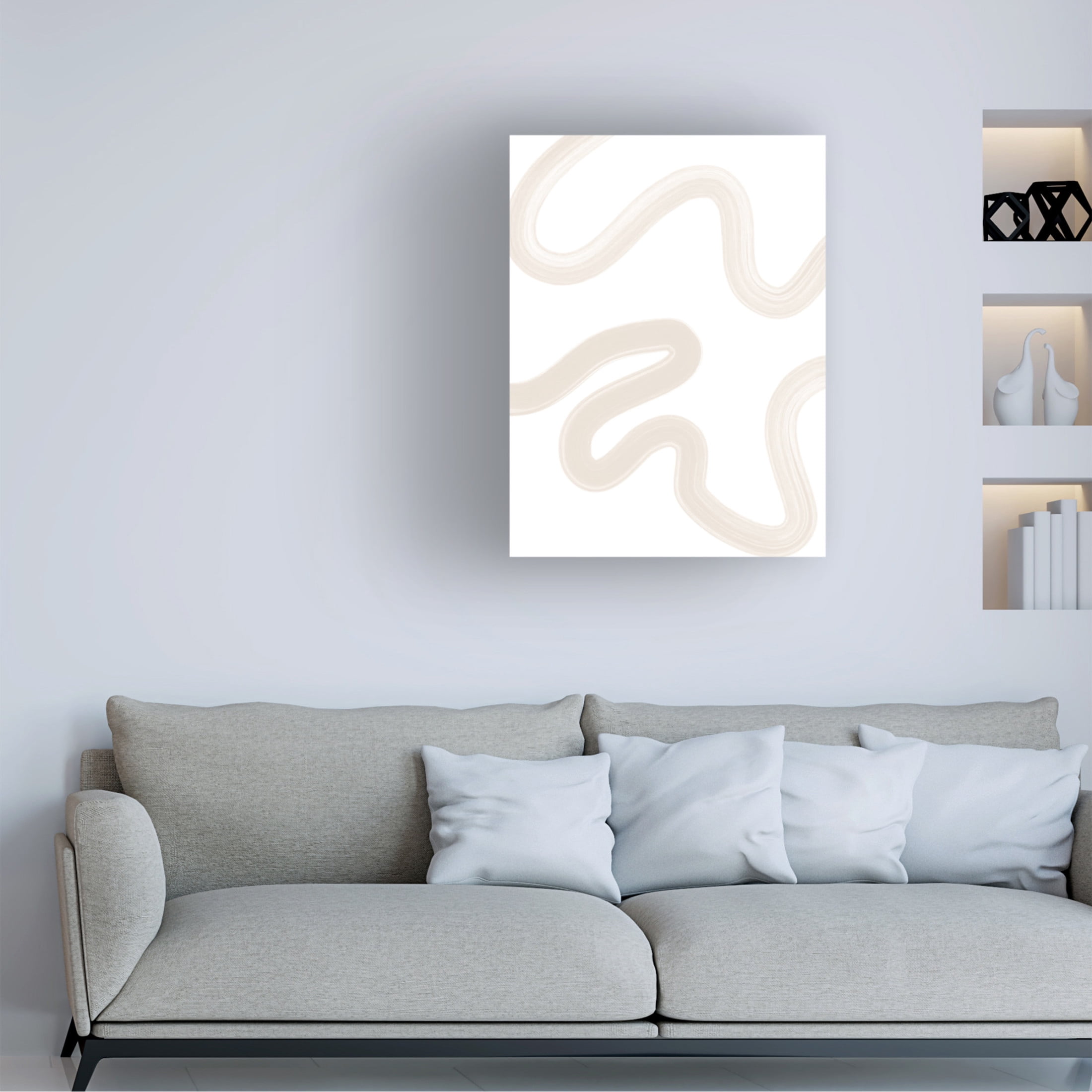 Trademark Fine Art Elena Ristova  Beige Brush Stroke Poster No.1 Canvas Wall Art