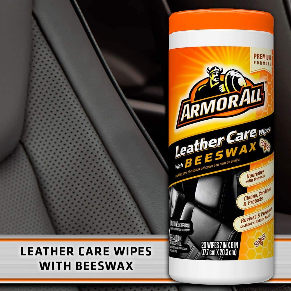 Armor All Leather Care Wipes with Beeswax, 20 Count (6-Pack)