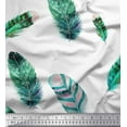 thumbnail image 1 of Soimoi Green Cotton Duck Fabric Artistic Feather Printed Craft Fabric by the Yard 56 Inch Wide, 1 of 3
