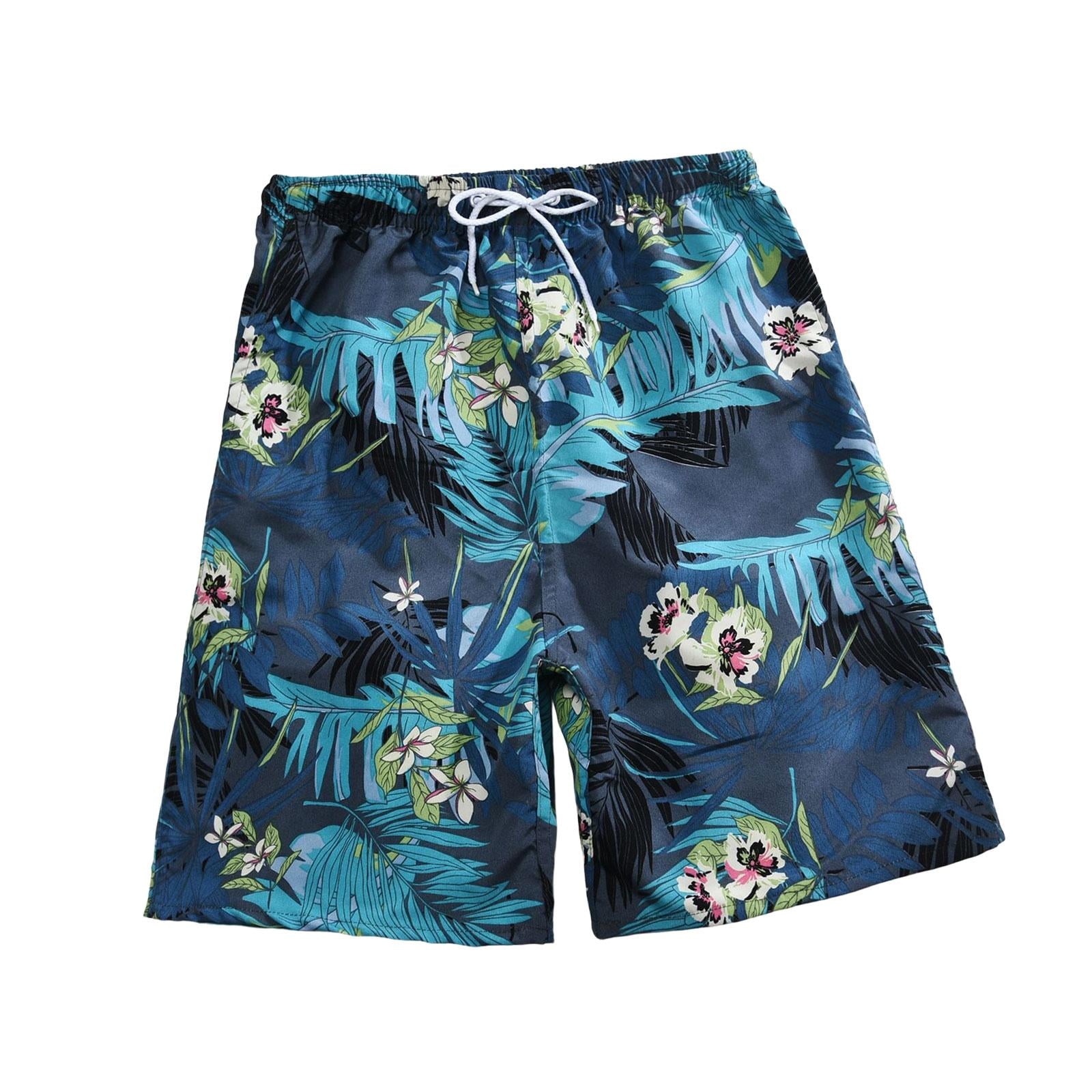 Men s Swim Trunks Beach Shorts without Mesh Liner Elastic Waistband Swimsuit L