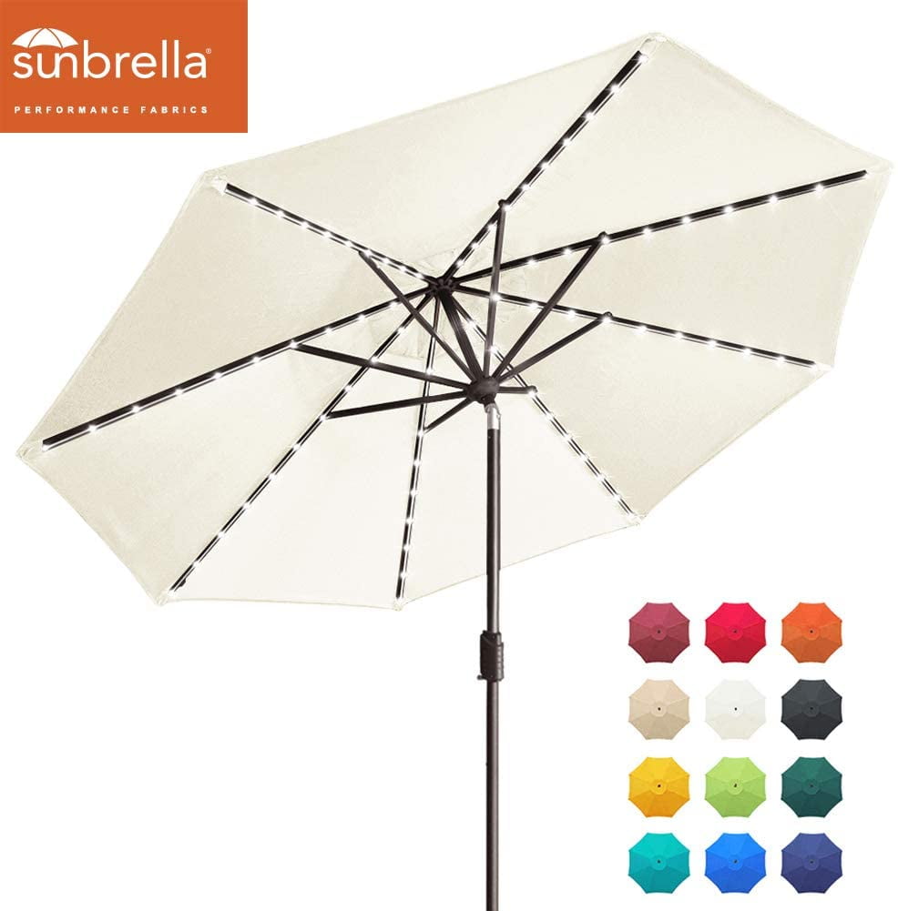 Eliteshade Sunbrella Solar Umbrellas 9ft Market Umbrella With 80 Led Lights Patio Umbrellas Outdoor Table Umbrella With Ventilation And 5 Years Non Fading Top Natural Walmart Com Walmart Com