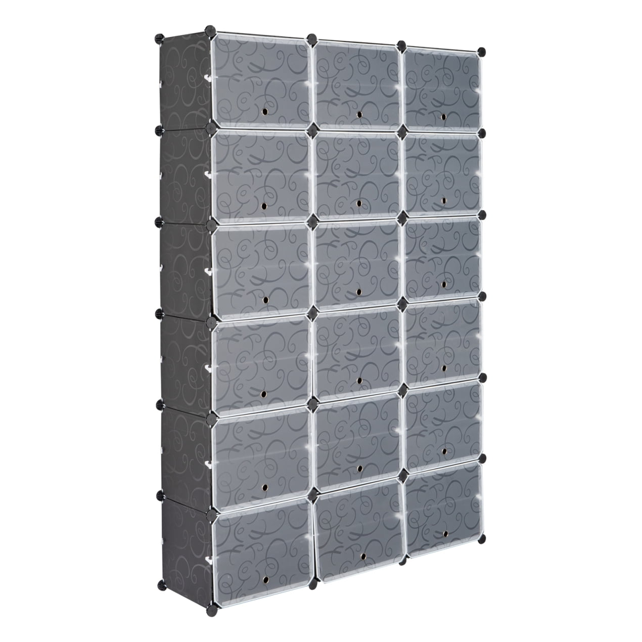 12-Tier Portable 72 Pair Shoe Rack Organizer 36 Grids, Expandable Shoe Storage Cabinet, Free Standing Stackable Space Saving Shoe Rack with Doors Expandable Stackable for Heels, Boots, Slippers