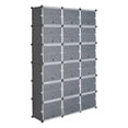 thumbnail image 4 of 12-Tier Portable 72 Pair Shoe Rack Organizer 36 Grids, Expandable Shoe Storage Cabinet, Free Standing Stackable Space Saving Shoe Rack with Doors Expandable Stackable for Heels, Boots, Slippers, 4 of 7