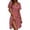 Red, variant on Tqcoqu Women's Summer Dresses V-Neck Wrap Casual Dress Short Sleeve Floral Party Dresses,Black,Women's S-XL