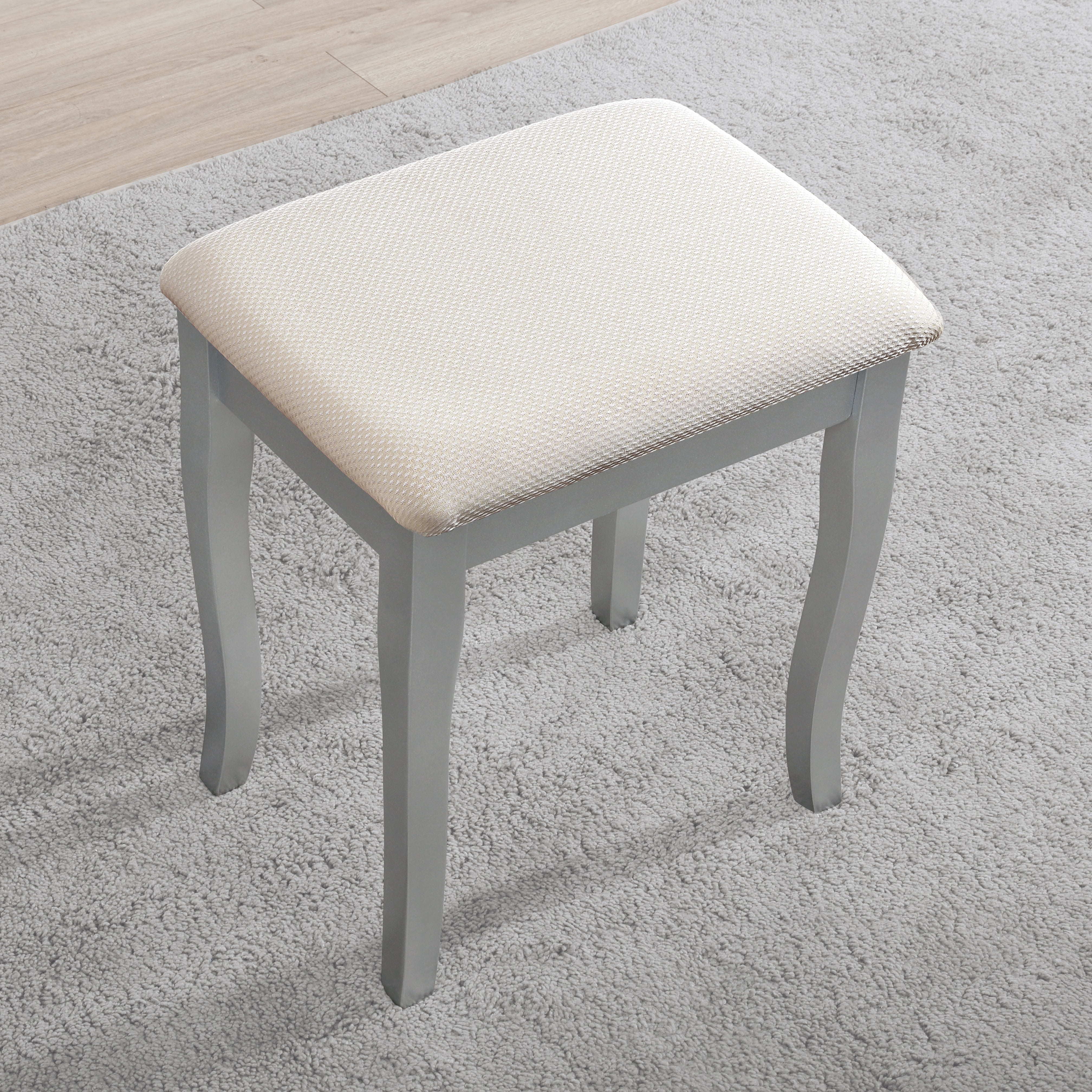 Roundhill Furniture Sanlo Make Up Vanity Table and Stool Set