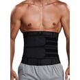 thumbnail image 1 of Men Neoprene Sauna Workout Waist Trainer Trimmer Belt for Weight Loss Sweat Belly Belt with Double Straps, 1 of 6