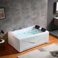thumbnail image 4 of Empava 71 in. Acrylic Alcove Whirlpool Bathtub - Hydromassage Rectangular Jetted Soaking Tub with Right Side Drain, 4 of 13