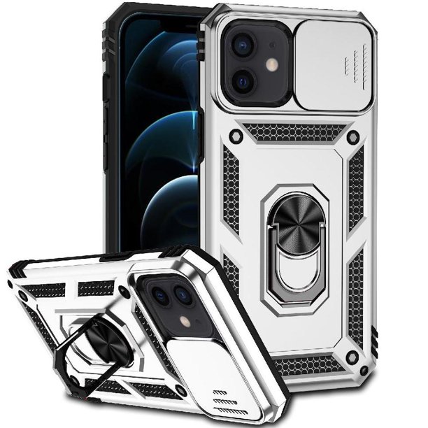 Estuche GANGXUN para iPhone 12, soporte giratorio 360°, estilo mecánico y magnético