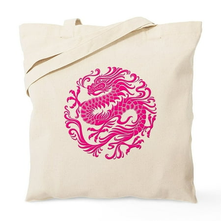 CafePress - Traditional Pink Chinese Dragon Circle Tote Bag - Unisex Canvas Tote Bag Beige 1-Piece