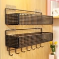 thumbnail image 6 of Wall Mounted Metal Storage Basket Organizer Kitchen Bathroom Shelf Rack Space Saving Hanging Basket For Kitchen Bathroom Laundry Room Home Organization Use, 6 of 6