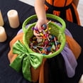 thumbnail image 7 of Halloween Basket Mesh Candy Bag 7.9x7.5x7.9in with Bow for Trick or Treat Party Spooky Props Storage Decor by OVFUIZ, 7 of 7