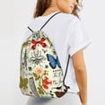 thumbnail image 6 of XMXT Unisex Drawstring Backpack for Women Men, Vintage Painting Dragonfly Butterfly Waterproof Gym Bag String Bags for Shopping Sport Travel, m, 6 of 8