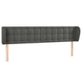 thumbnail image 5 of vidaXL Headboard with Ears Dark Gray 72"x9.1"x46.5"/50.4" Velvet, 5 of 32