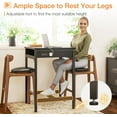 thumbnail image 5 of 24x24 Inch Bar Table with Power Outlets & Storage, Modern Counter Height Pub Table with Sturdy Legs for Kitchen & Dining, High Top Console Indoor Table, Black, 5 of 8