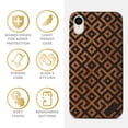 thumbnail image 4 of Wood phone case for iPhone XR compatible protective cell phone cover shockproof slim fit laser engraved Square Pattern design Black wood case for Men & Women by CaseYard, 4 of 7