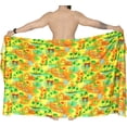 thumbnail image 4 of HAPPY BAY Men's Swim Trunk Bathing Suit Sarong Pareo Beach Wrap One Size Tangerine, Floral Hibiscus Palm Tree Summer Vacation Party, 4 of 5