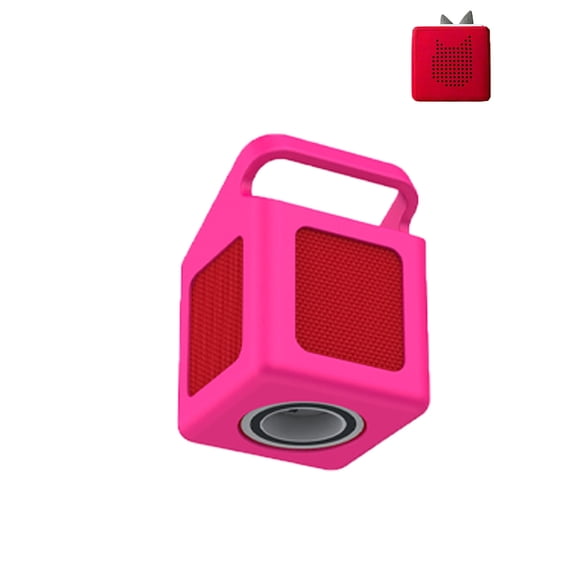 HYRACPO Silicone Handle Protective Cover for Tonies Toniebox 1 Speaker, Shockproof Anti-Drop Storage Case-Pink