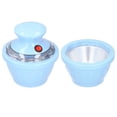 thumbnail image 4 of Máquina para hacer helados, máquina para hacer helados de frutas eléctrica totalmente automática casera, azul CN 220V, cubo doble, 4 of 5