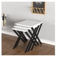 thumbnail image 3 of Kira Nesting Table 3-Pieces, Metal Legs Wood Base Nesting Table, White White + White + Contemporary + Rectangular + Wood + Hairpin, 3 of 6