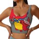 thumbnail image 1 of Fotbe Dinosaur Super Hero Cartoon Sujetador Deportivo Largo sin Aros para Mujer con Almohadillas y Soporte Medio, Transpirable y Absorbente, Camiseta Tipo Chaleco o Tank Top-X-Large, 1 of 8
