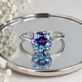 AFGEMSNJEWELLERY Round Cut Alexandrite Ring 9mm Sterling Silver Color ...