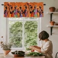 thumbnail image 6 of Black Orange Girls Boho Kitchen Valances for Windows, Small Valance Curtains Rod Pocket Window Treatments Retro Ethnic Abstract Art Window Valances for Living Room Bathroom Bedroom 54"x18", 6 of 9