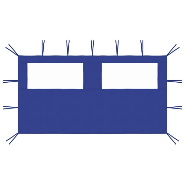 Carpa lateral VidaXL de poliéster y PVC de 4 x 2 m, azul con ventanas