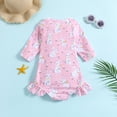 thumbnail image 2 of Emy Dola Baby-Girls Long Sleeve Zipper One Piece Swimsuit Floral Mermaid Rash Guard Swimwear UPF 50+ Infant Bathing Suit, 2 of 7