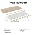 thumbnail image 4 of Frameless Shower Door 34-35"x72" Brush Gold 6mm Water Repellent Glass Handle, 4 of 7