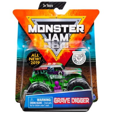 silver grave digger monster truck