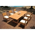 thumbnail image 4 of Grade-A Teak Dining Set: 6 Seater 7 Pc: 94" Double Extension Mas Rectangle Trestle Leg Table And 6 Veranda Armless Chairs WholesaleTeak #WMVR68, 4 of 5