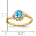 thumbnail image 3 of 14K Yellow Gold Blue Topaz And Diamond Ring (Size 7) Made In India xbs429, 3 of 5