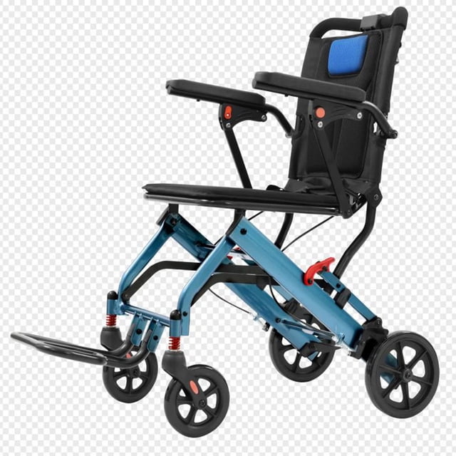 Bingirl Fauteuil Roulant de Transport Pliable Ultraléger de 16 Pouces 8 Po