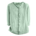 thumbnail image 4 of BILIKEYU Women's Autumn Lapel Solid Color Casual T Shirt, Casual Shirts for Women, Women Blouses, Shirts for Women, 4 of 4