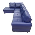 thumbnail image 4 of Star Home Living 3-Piece Faux Leather Left Facing Sectional in Navy Blue, 4 of 5