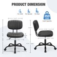 thumbnail image 3 of MCQ Modern Low Back Office Chair, Height Adjustable Swivel Task Chair for Home or Dorm Desk, Black, 3 of 5