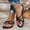 Black, variant on Women's Braided Strappy Thong Sandals Flip Flops Casual Summer Beach Sandals Gold 7(39)